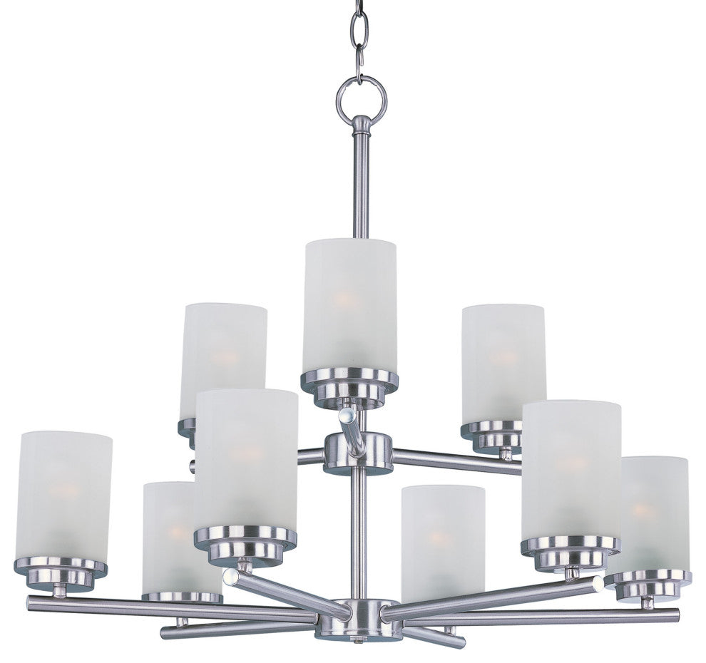 Maxim 10206 Corona 28"W 9 Light Chandelier - Satin Nickel