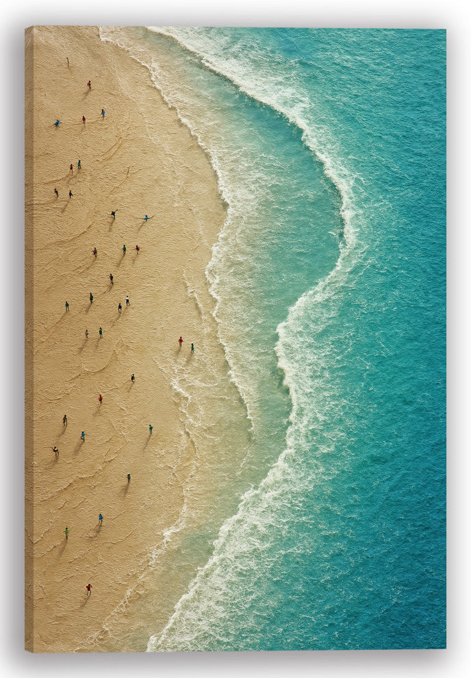 Original Art "Joyful Beach Walkers" Hand-Painted Painting on Wrapped Canvas