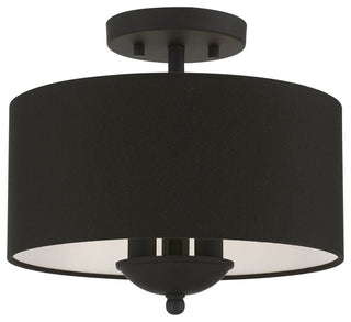 Livex Lighting 3 Light Black Semi-Flush Mount