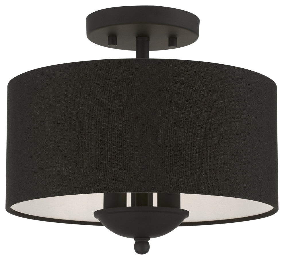 Livex Lighting 3 Light Black Semi-Flush Mount