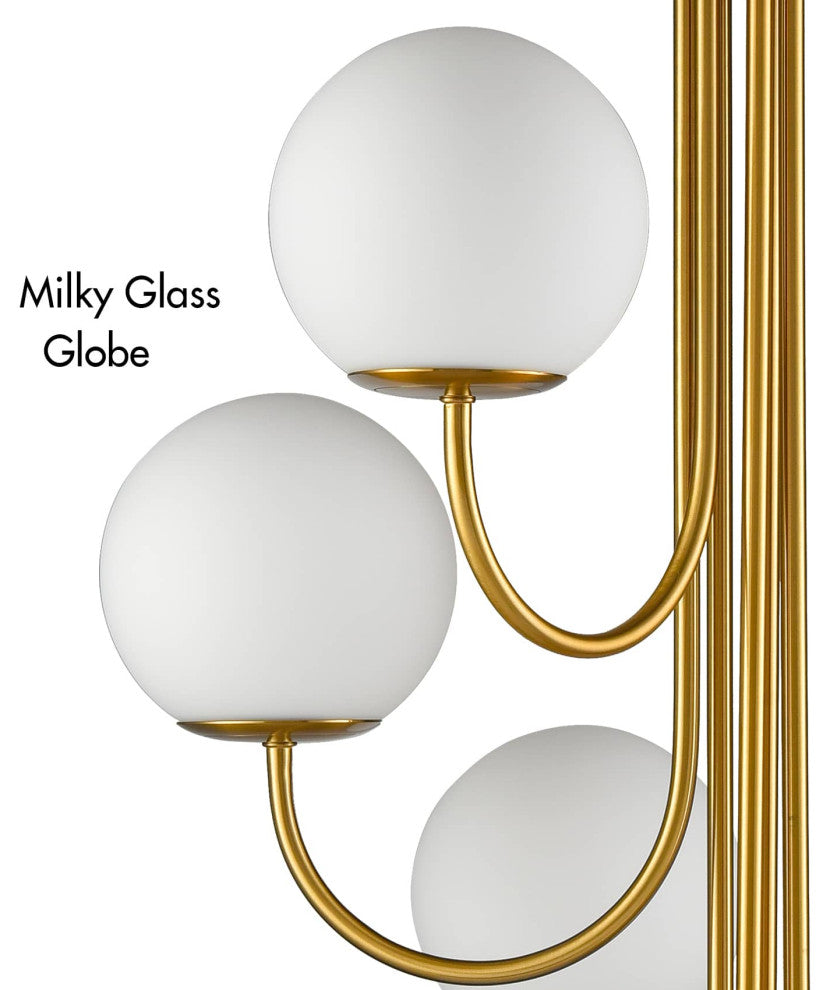Modern Gold Chandelier Spiral Glass Globe Chandelier