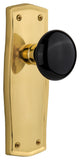 Prairie Plate Passage Porcelain Door Knob, Unlacquered Brass