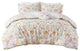 Floral Reversible Cotton Comforter Set with Throw Pillow