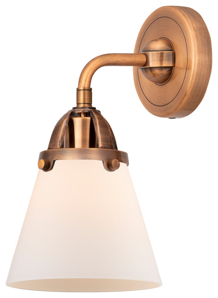 Small Cone Sconce, Antique Copper, Matte White, Matte White