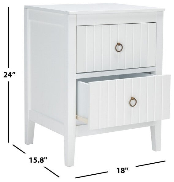 Safavieh Tegan 2 Drawer Nighstand, White