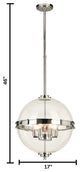 Cecilia, 6-Light Pendant, Chrome Finish, Clear Glass