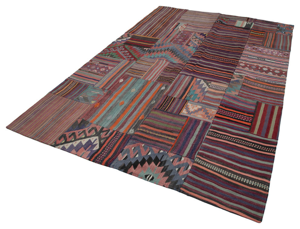 Rug N Carpet - Handmade Oriental 6' 8'' x 9' 10'' Tribal Patchwork Kilim Rug