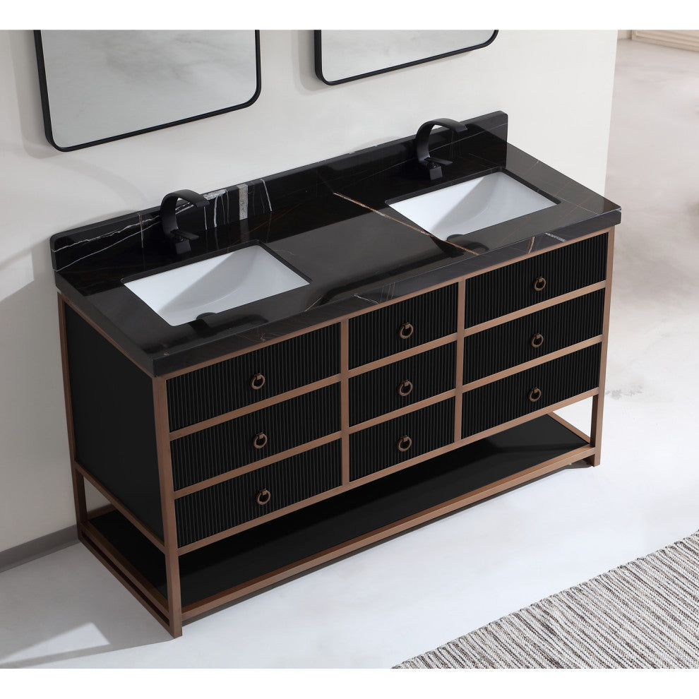 Vanity With Mirror,Sconce,Faucet Included