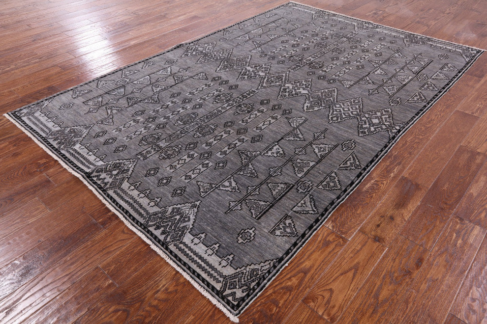 Hand Knotted Southwest Navajo Wool Rug 5' 10" X 8' 10" Q6420