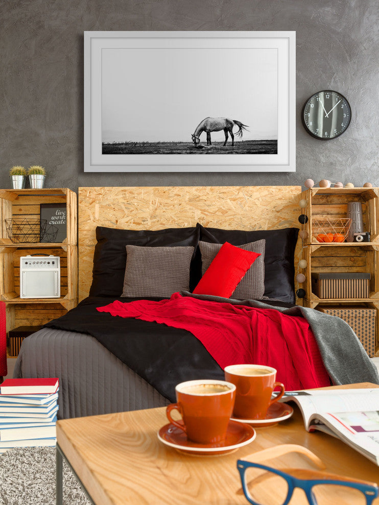 Marmont Hill, "Lone White Equus" Framed Painting Print, 36x24
