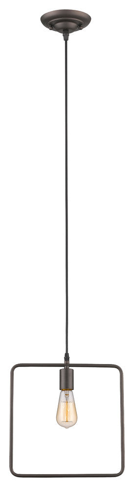 Ironclad 1-Light Rubbed Bronze Ceiling Mini Pendant 12"