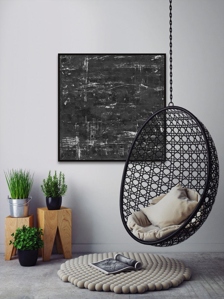 "Rapid Motion" Floater Framed Painting Print on Canvas, 40x40