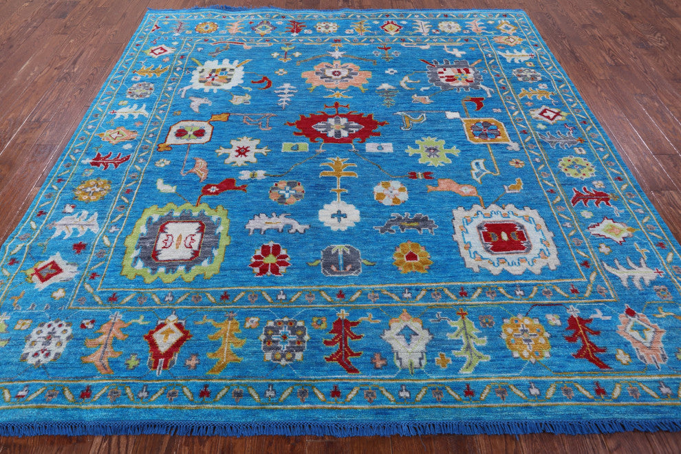 9' Square Turkish Oushak Hand Knotted Rug - Q13326