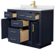 Beckett TK 42" Dark Blue Single Vanity,  Cultured Top, Gold Trim