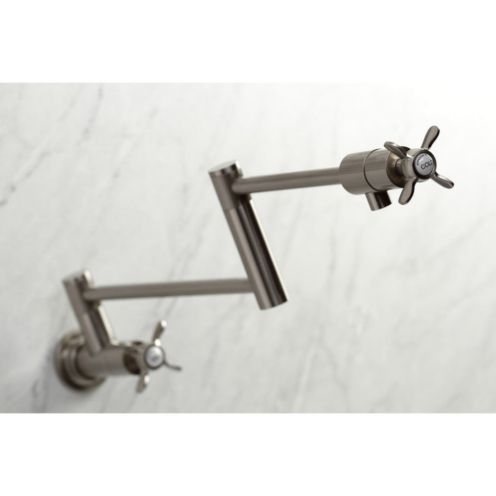 Kingston Brass KS4108BEX Essex Wall Mount Pot Filler, Brushed Nickel