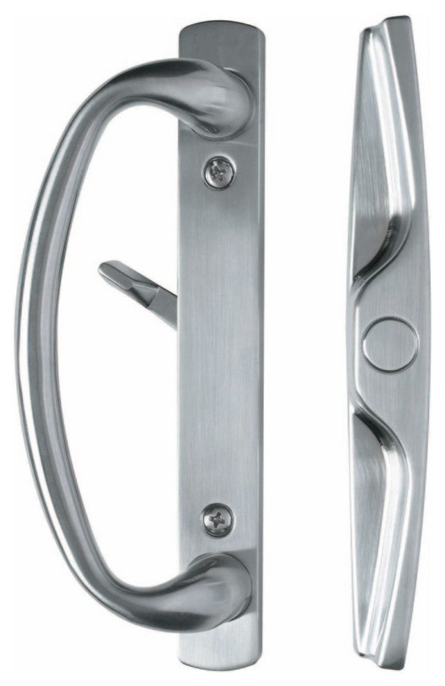 Euro-Charlotte Sliding Door Handle Set, Brushed Stainless Finish