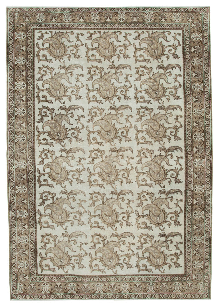Rug N Carpet - Handmade Turkish 6' 9'' x 9' 8'' Antique Vintage Rug
