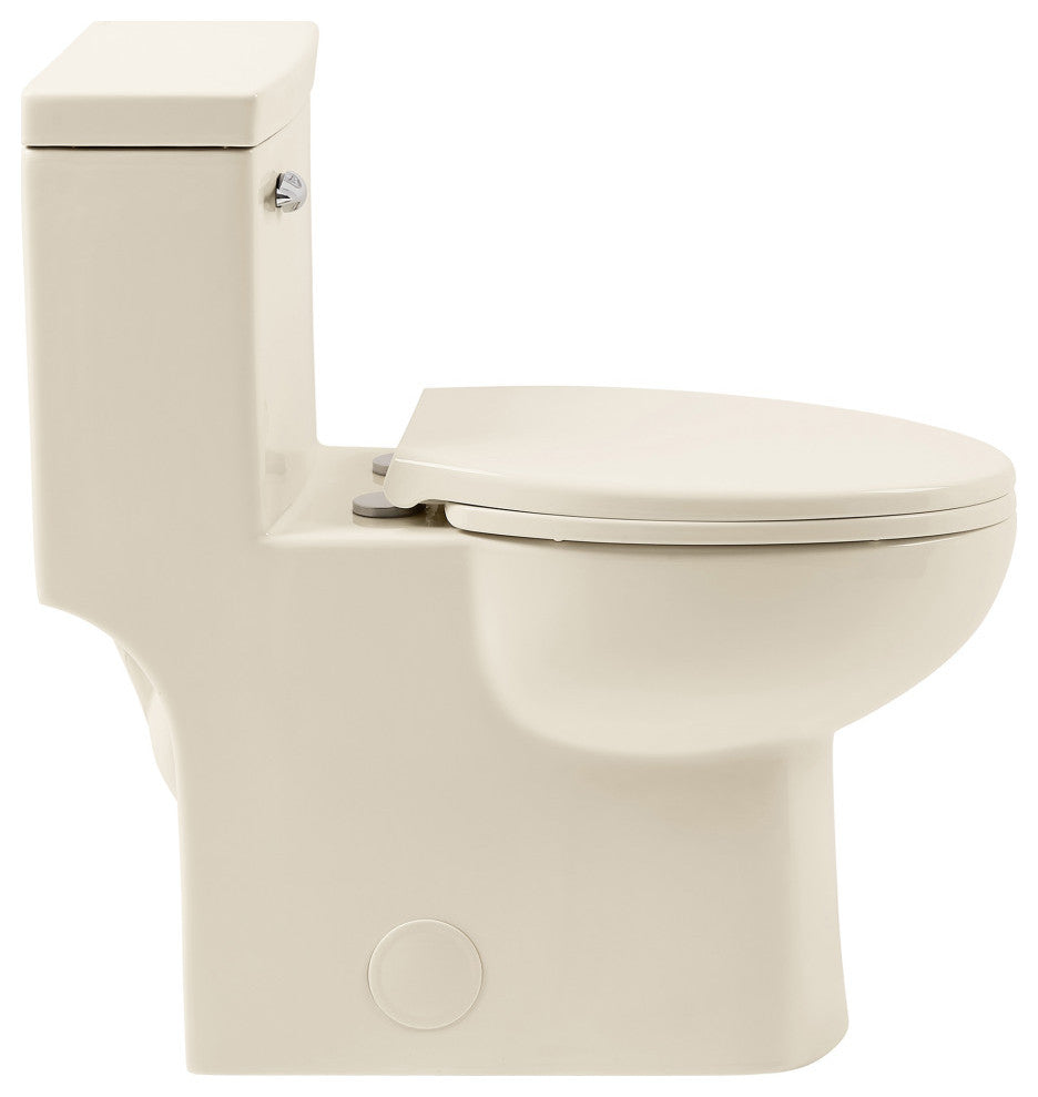 Classe One Piece Toilet with Front Flush Handle 1.28gpf, Bisque