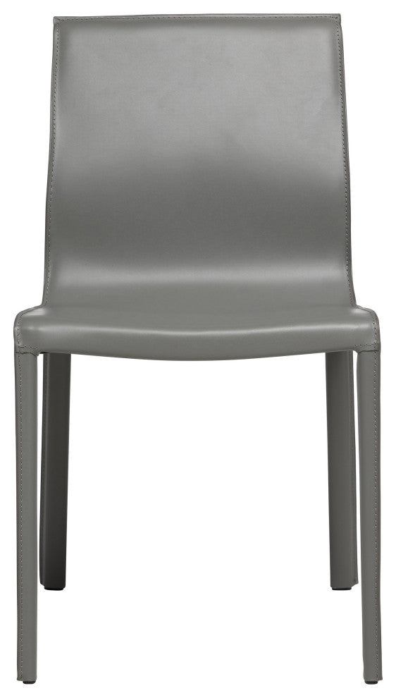 Elite Living Stan, Set of 2, Modern Leather Dining Chair, Gray