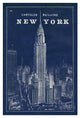 "Blueprint Map New York Chrysler Building" Paper Print by Sue Schlabach, 18"x26"