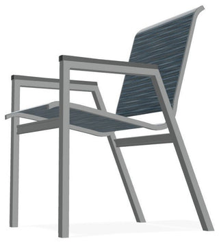 Bazza Sling Stackable Outdoor Dining Chair, Nimbus Ocean/Graphite