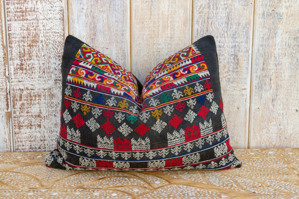 Vintage Mayan Brocade Tziquin Pillow