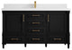 Aberdeen 60 Single Bathroom Vanity in Black 2" White Quartz