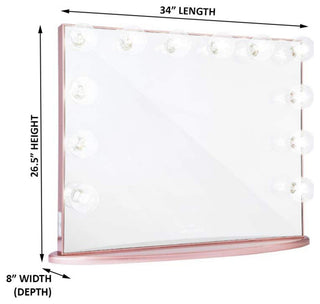 Hollywood Glow Plus Vanity Mirror, Rose Gold, Clear Bulbs, Non-Bluetooth