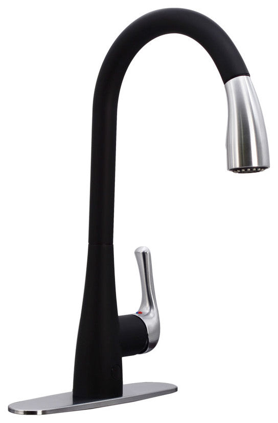 Kitchen Dual Sensor Automatic Touch Controlled Faucet, Black/SS