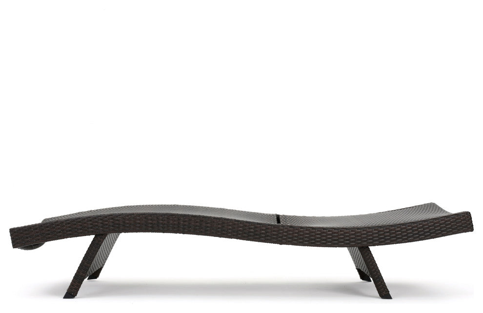 GDF Studio 3-Piece Lakeport Outdoor Adjustable Blue Chaise Lounge Chair Set