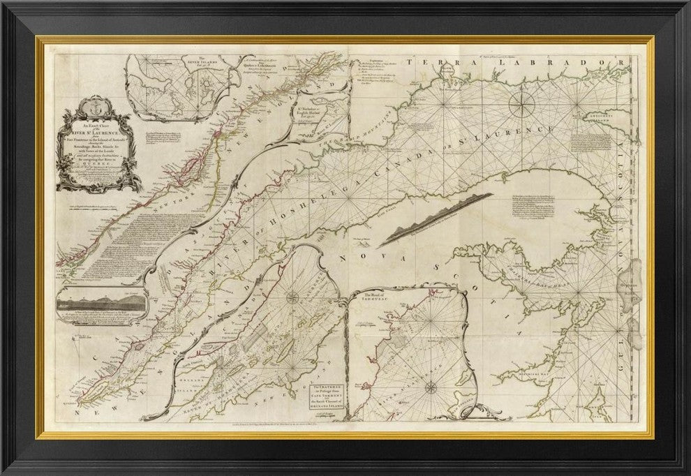 "An exact chart of the River St. Laurence, 1775"  by Thomas Jefferys, 34x24"