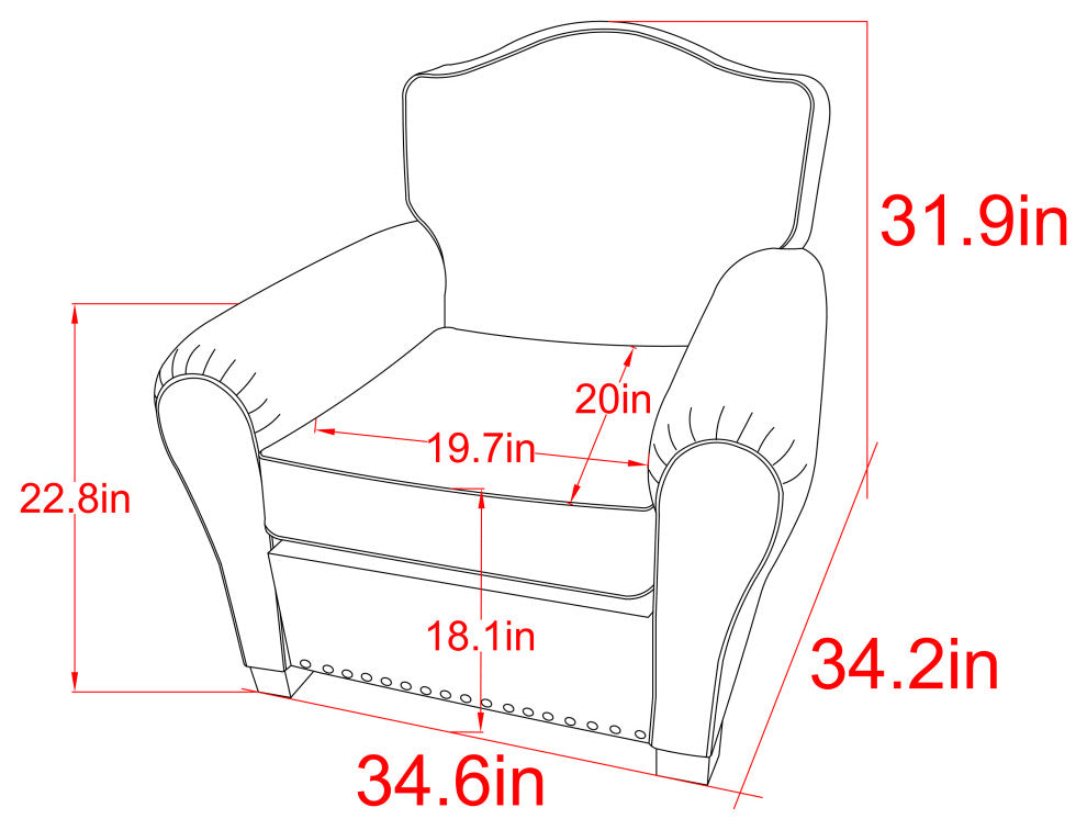 Pasargad Home Palermo Genuine Leather Wing Chair, Brown