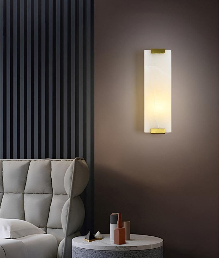 Luxury Copper-Marble LED Wall Lamp for Living Room, Bedroom