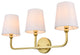 3 Light Brass And Clear Bath Sconce
