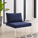 Harmony Sunbrellaï¿½ Outdoor Patio Aluminum Armless Chair-White Navy