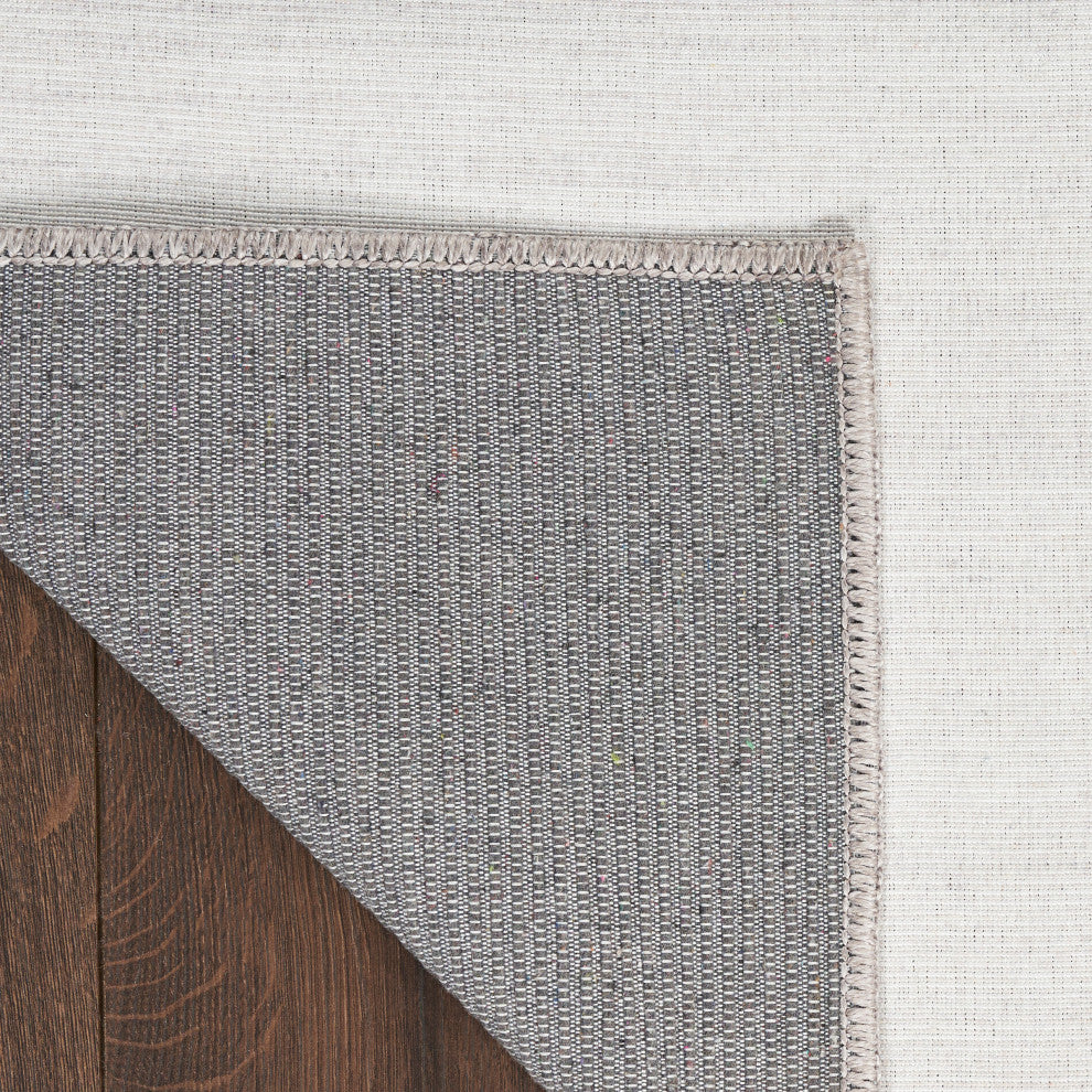 Nourison Washable Essentials 4' x 6' Ivory Grey Modern Indoor Rug