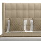 Nativa Interiors Aylet Box Tufted Bed, Flax, California King, Medium Headboard