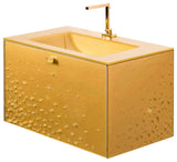 Diva Luxury Murano Glass Drop-In Single Bathroom Vanity 32", Gold
