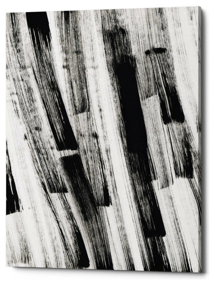 Epic Graffiti 'Black and White Strokes South' Giclee Canvas Wall Art, 12"x16"