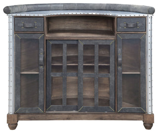 ACME Rahma Bar Table in Antique Ebony Top Grain Leather