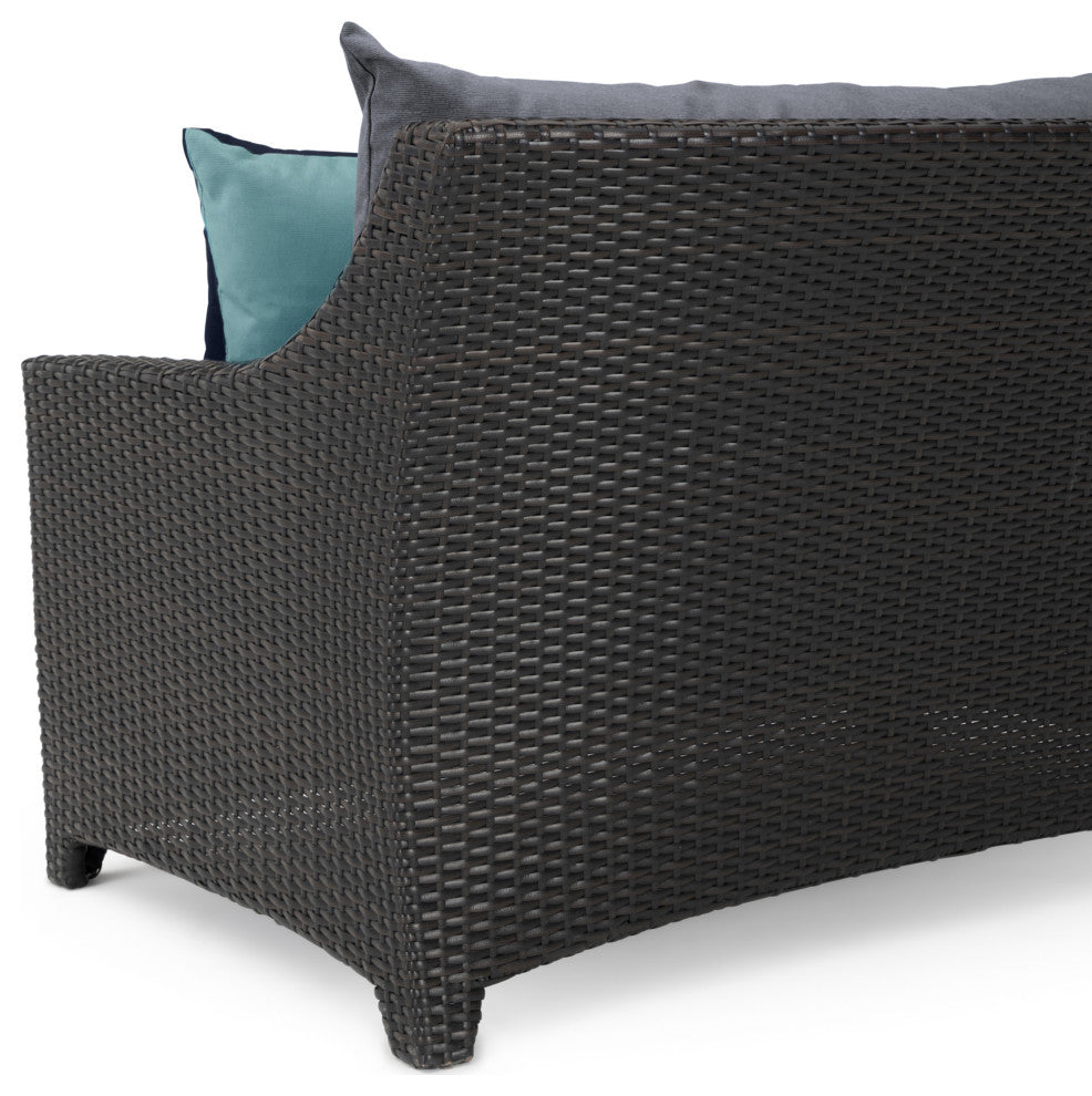 Deco 8 Piece Aluminum Outdoor Patio Sofa and Club Chair Set, Gray