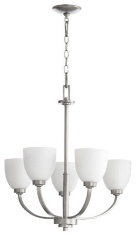 Quorum Lighting (6060-5-64) Reyes Transitional Chandelier in Classic Nickel