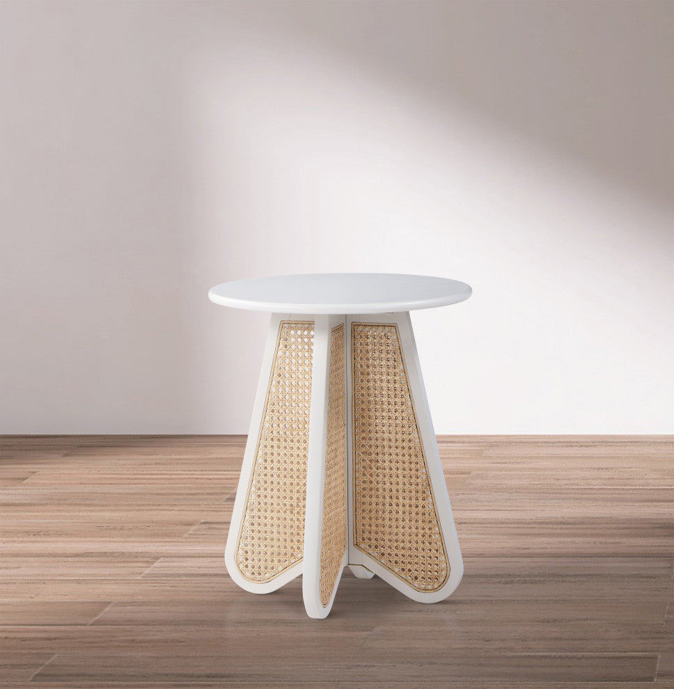 Butterfly End Table, White