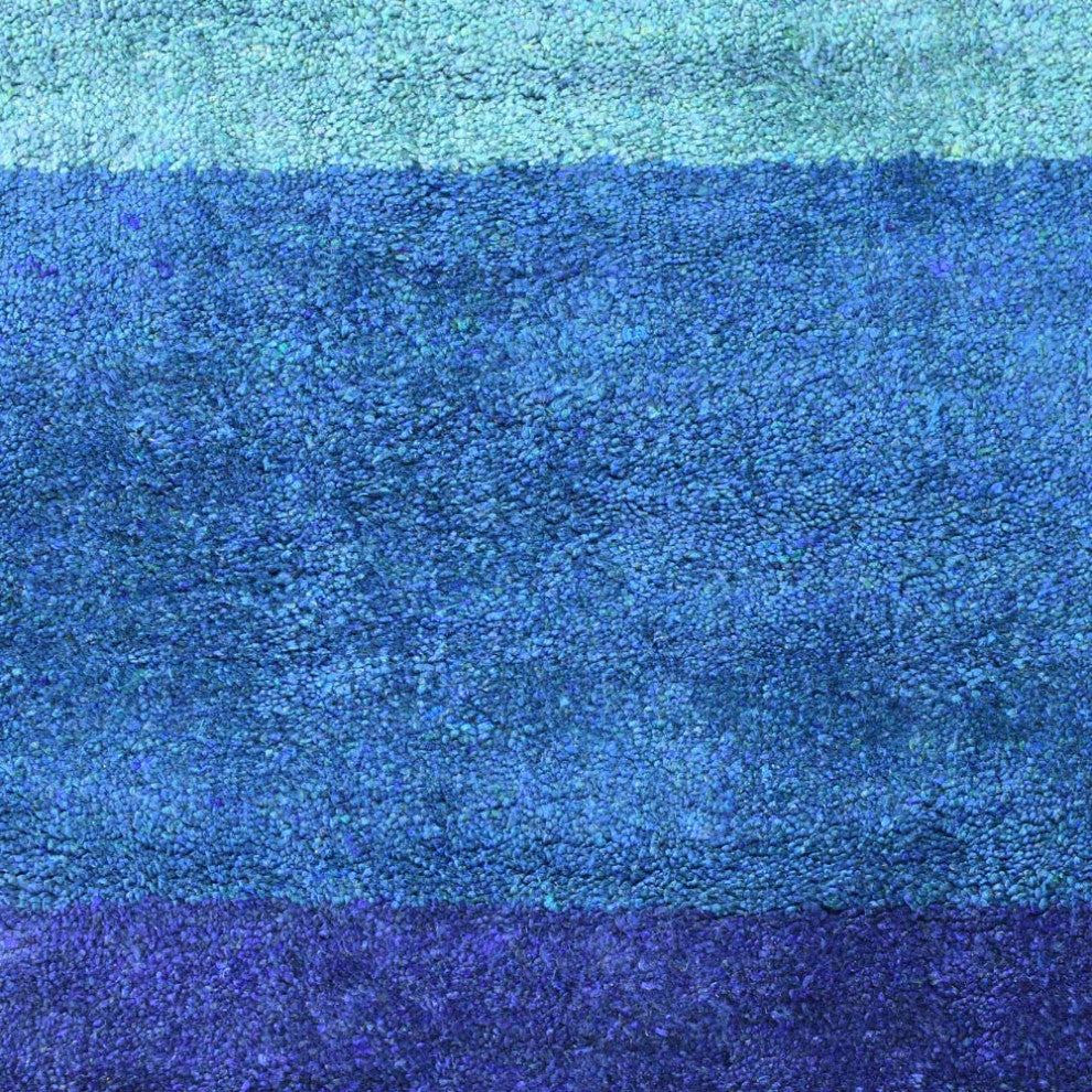 HAND KNOTTED LOOM SILK AREA RUGS-2'6''x12',Runner,Multicolor,Contemporary