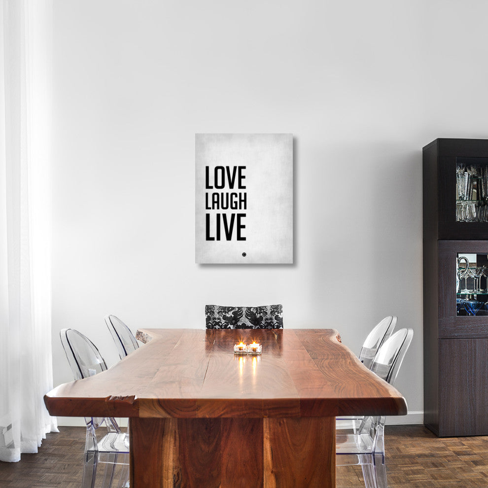"Love Laugh Live Poster Grey" Fine Art Print