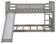 Gewnee Twin Over Twin Bunk Bed with Slide and Ladder in Gray