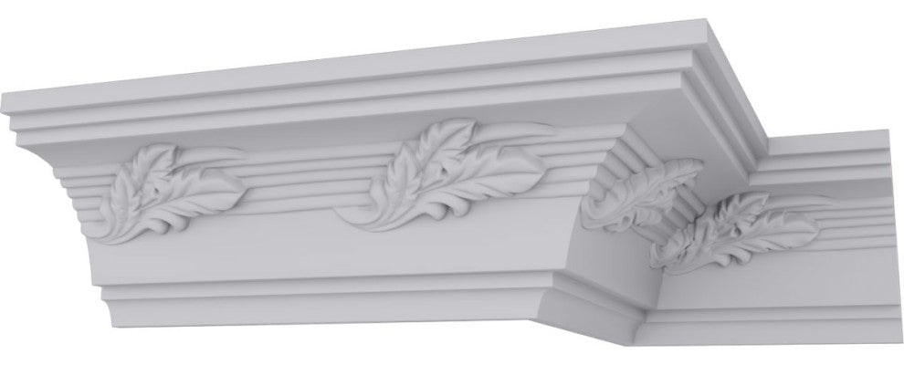 4"Hx4"Px5 5/8"Fx96"L, 6" Repeat, Leaf Twist Crown Moulding