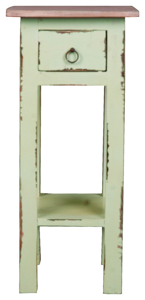 Sunset Trading Cottage Narrow Side Table, Distressed, Bahama, Limewash