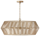 Capital Lighting 430361 Kaiya 6 Light 31"W Cage Pendant - Matte Brass