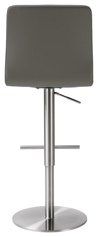 Paddy Dark Gray Vegan Leather on Silver Adjustable Stool